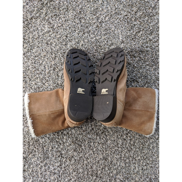 Sorel Emelie Snow Boots Womens Size 3 Brown Leather Waterproof Foldover - Picture 5 of 6